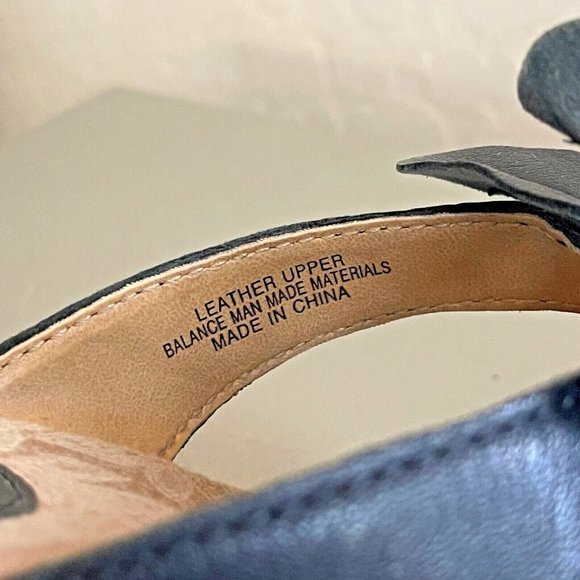 Born Concept BOC 6 Black Leather Flower Platform Wedge Thong Sandals - Picture 10 of 12